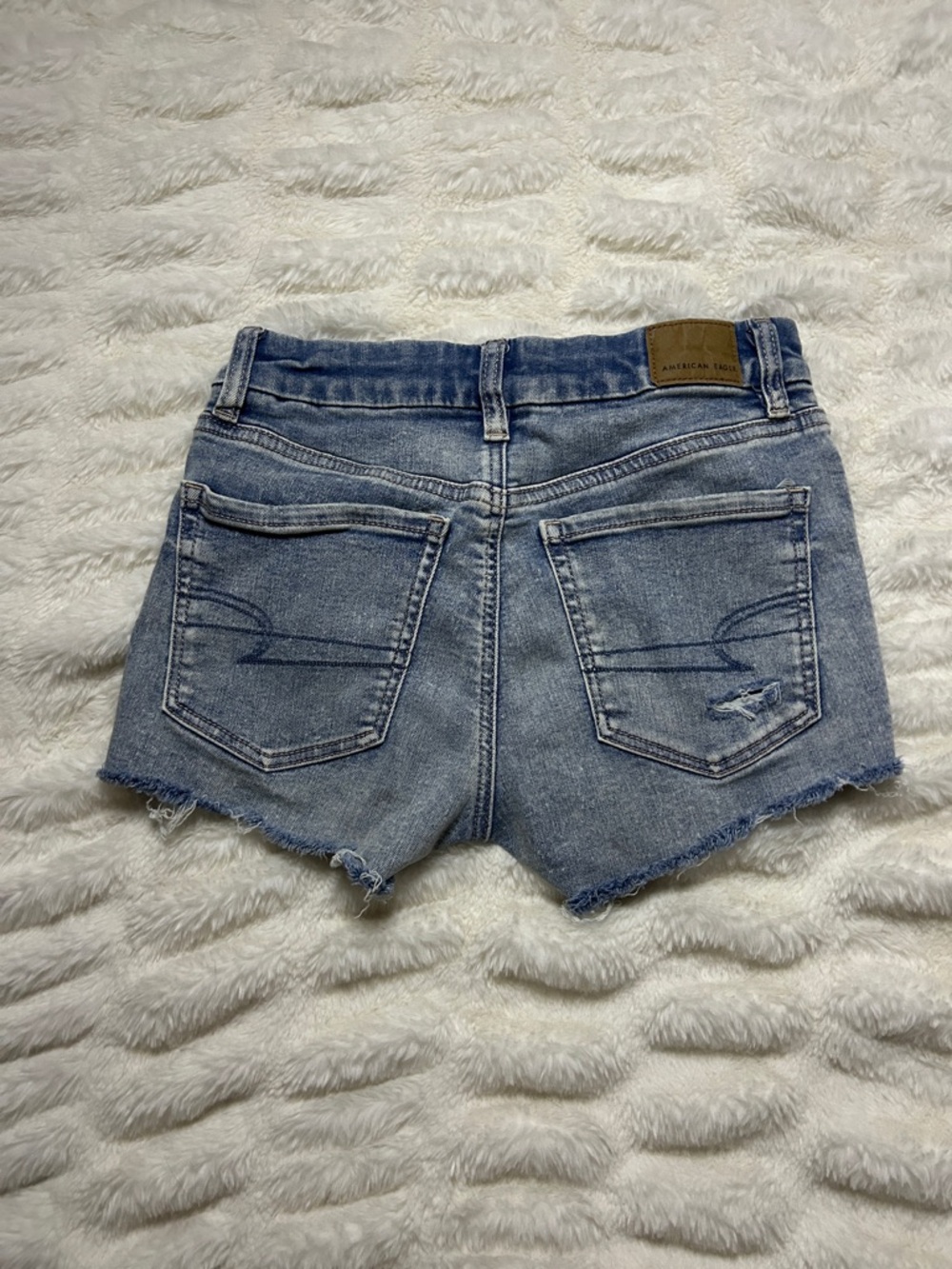 American Eagle Outfitters Light Blue Distressed Denim Cutoff Shorts